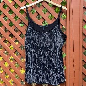 White House Black Market beaded mesh tank